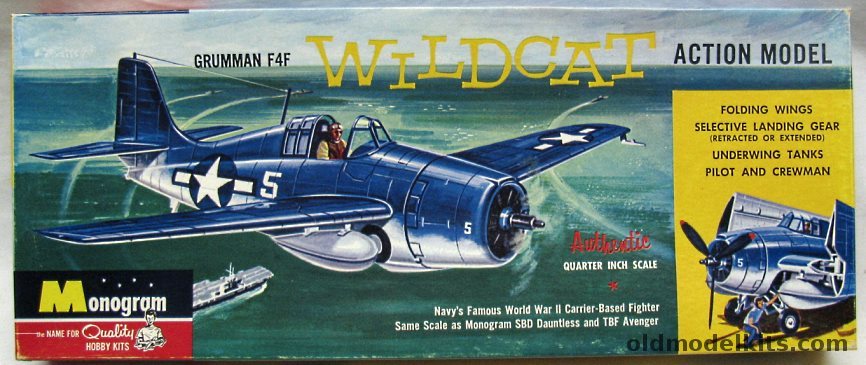 Monogram 1/48 Grumman F4F Wildcat - Action Model Four Star Issue, PA66-98 plastic model kit